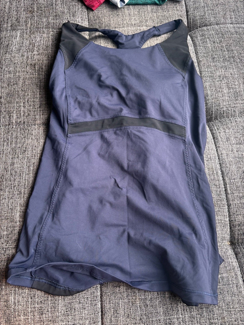 Athleta Navy and Black Racerback Sports Bra